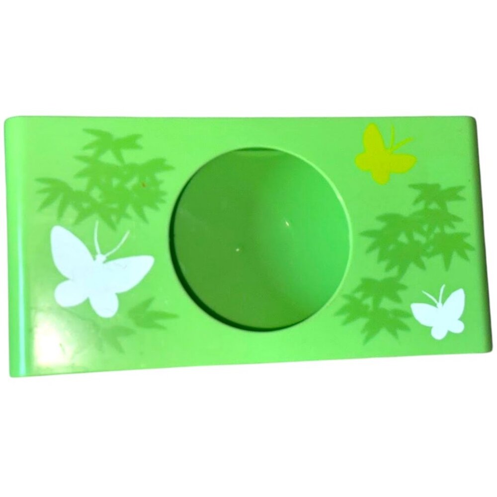 Vintage MCM Green Plastic Kleenex Tissue Box w/ Butterflies